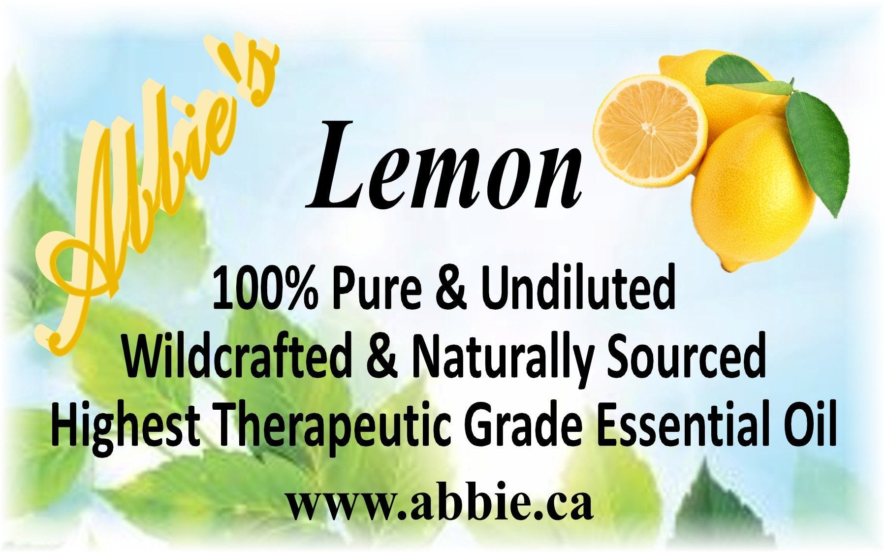 Lemon Essential Oil 15ml - Abbie's Natural Skin Care Products